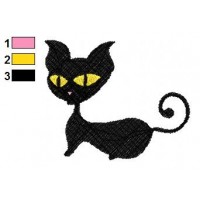 Black Cat Embroidery Design 05